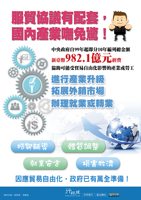 「服貿協議有配套   國內產業嘸免驚」文宣