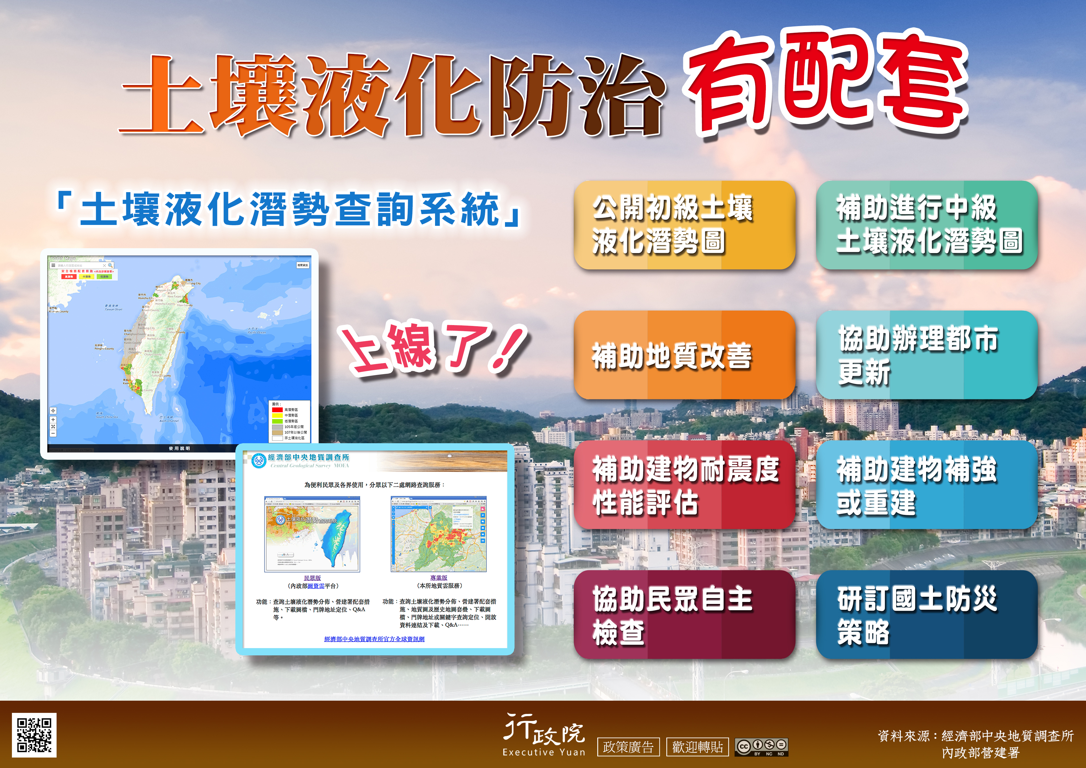 「防治土壤液化 政府有配套」政策溝通電子單張文宣